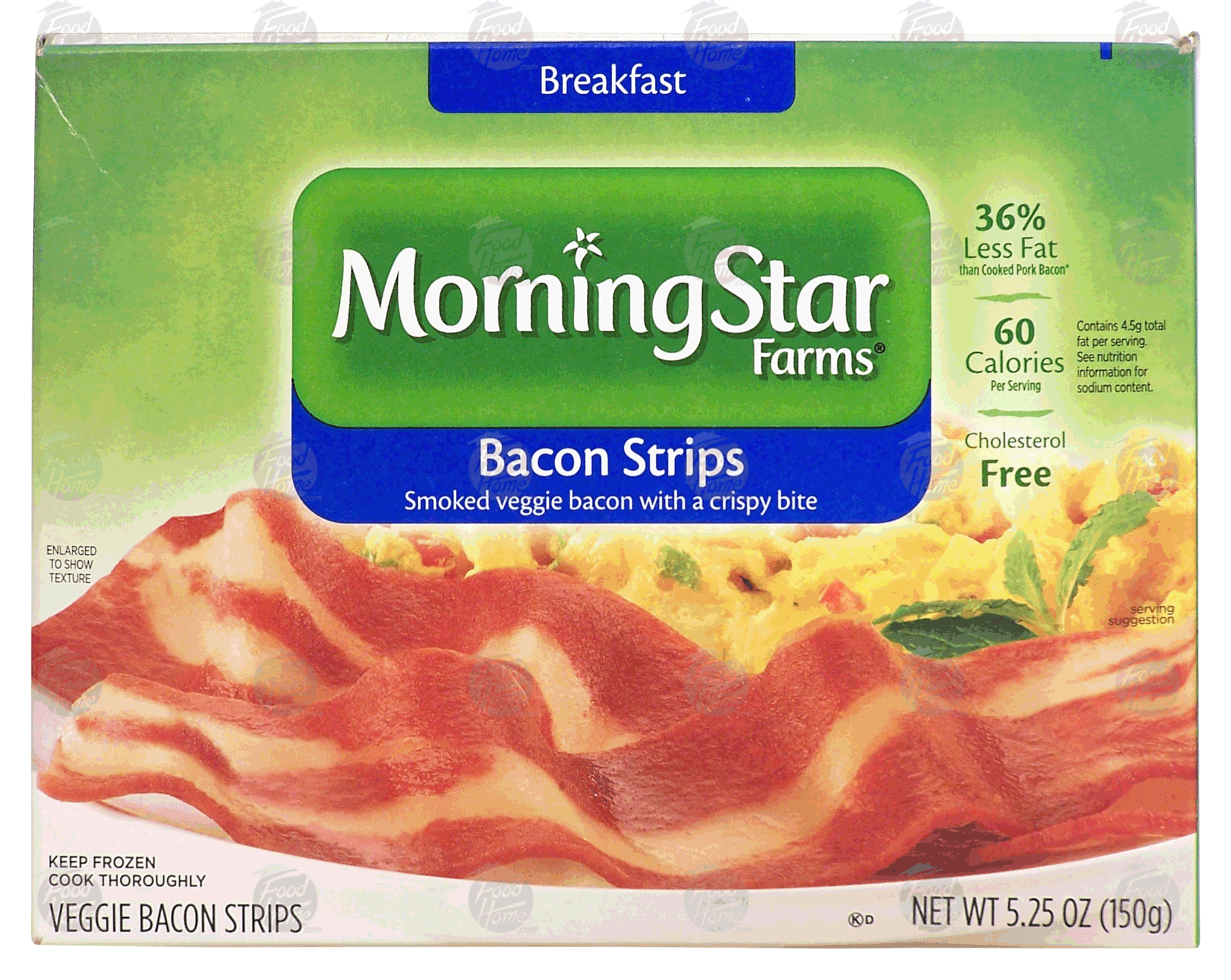 Morningstar Farms Breakfast bacon strips, smoked veggie bacon with a crispy bite Full-Size Picture